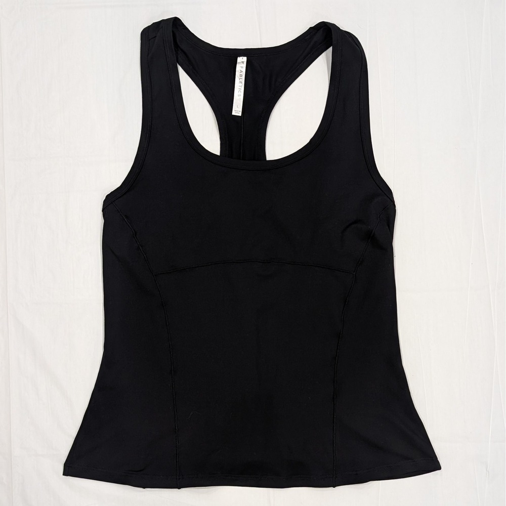 Fabletics Phoenix Racerback Tank Top Size L Black Recycled Polyester Sustainable